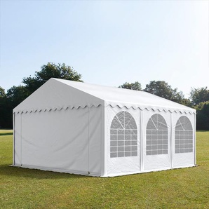 5x6m Partyzelt, PVC-Plane, weiß, mit Bodenrahmen - (7674BL)