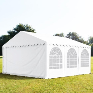 5x6m Partyzelt, PVC-Plane, weiß, mit Bodenrahmen - (7913)