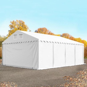 5x8 m Lagerzelt, PVC-Plane, weiß, mit Bodenrahmen, ohne Statik - (8520bl)