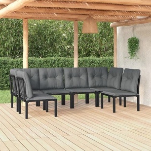 6-Sitzer Lounge-Set Kovanic aus Polyrattan mit Polster