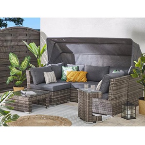 6-Sitzer Lounge-Set Tateos aus Polyrattan mit Polster