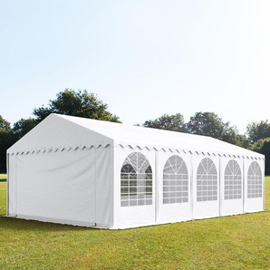 6x10m Partyzelt, PVC-Plane, weiß, mit Bodenrahmen - (7846)