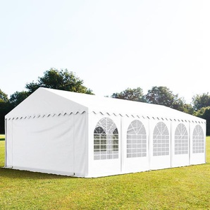 6x10m Partyzelt, PVC-Plane, weiß, mit Bodenrahmen - (7858)