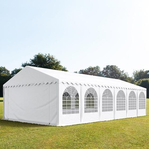 6x12m Partyzelt, PVC-Plane, weiß, mit Bodenrahmen - (7847)