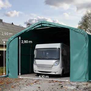 6x12m Zeltgarage, PRIMEtex-Plane, dunkelgrün, mit Statik (Betonuntergrund) - (99434)