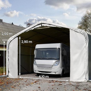 6x12m Zeltgarage, PRIMEtex-Plane, grau, mit Statik (Betonuntergrund) - (99445)