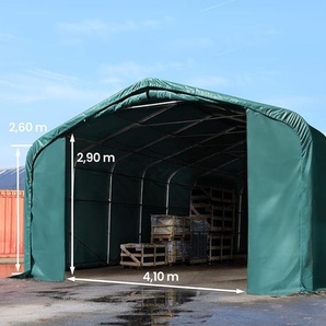 6x12m Zelthalle, PVC-Plane, dunkelgrün, mit Statik (Betonuntergrund) - (49415)