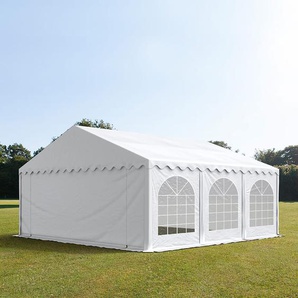 6x6m Partyzelt, PVC-Plane, weiß, mit Bodenrahmen - (7311)