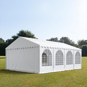 6x8m Partyzelt, PVC-Plane, weiß, mit Bodenrahmen - (7698BL)