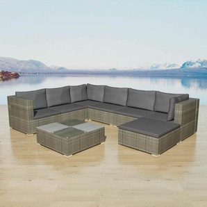 7-Sitzer Ecksofa-Set Griffith aus Rattan