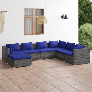 7-Sitzer Lounge-Set aus Rattan mit Polster