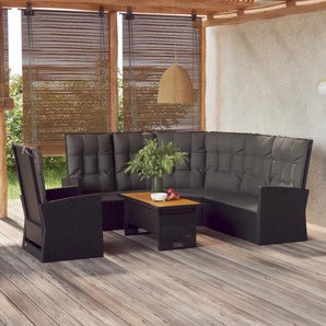 7-Sitzer Lounge-Set Borodale aus Rattan mit Polster