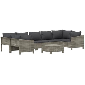 7-Sitzer Lounge-Set Colbin aus Rattan mit Polster