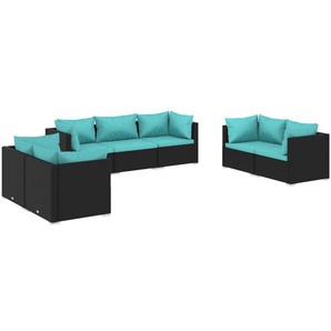 7-Sitzer Lounge-Set Jeasie aus Rattan mit Polster