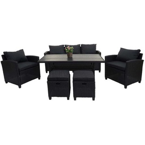 7-Sitzer Lounge-Set Wrangell aus Rattan mit Polster