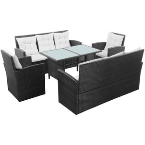 8-Sitzer Lounge-Set Ber aus Polyrattan mit Polster