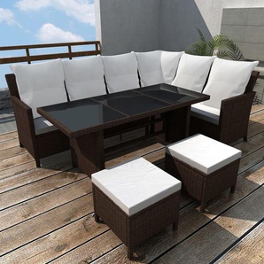 8-Sitzer Lounge-Set Evaldas aus Rattan