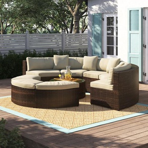 8-Sitzer Lounge-Set Haringe aus Polyrattan mit Polster