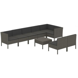 8-Sitzer Lounge-Set Jelah aus Polyrattan mit Poster