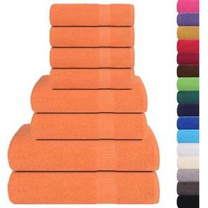 8-tlg. Handtuch-Set Orange 360 g/m² 100% Baumwolle vidaXL