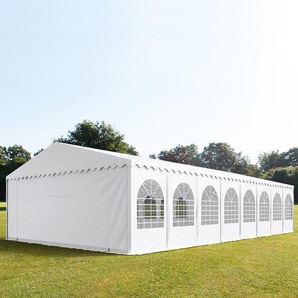 8x36m Partyzelt, PVC-Plane, weiß, mit Bodenrahmen - (49255)