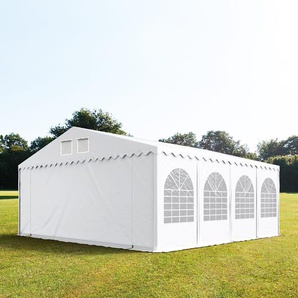 8x8m Partyzelt, PVC-Plane, weiß, mit Bodenrahmen - (5200)