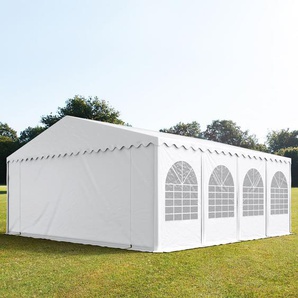 8x8m Partyzelt, PVC-Plane, weiß, mit Bodenrahmen - (5202)