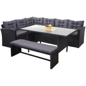 9-Sitzer Lounge-Set Cheshunt aus Polyrattan mit Polster