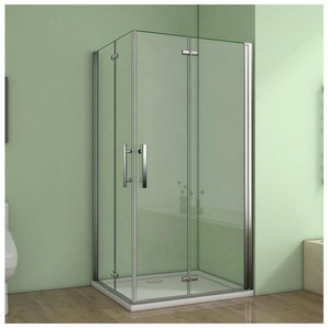 90X100cm Duschkabine Eckeinstieg Duschabtrennung Duschwand Dusche esg nano Glas Duschtür Höhe 185cm