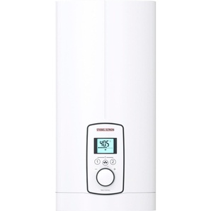 A (A+ bis F) STIEBEL ELTRON Komfort-Durchlauferhitzer DEL 18/21/24 Plus, gradgenaue Temperaturwahl Durchlauferhitzer 3i Technologie für konstante Warmwassertemperatur, LC-Display Gr. 24 kW, weiß