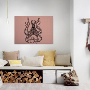 A.S. Création Leinwandbild jules, Kinder, Kunst, Tiere (1 St), Keilrahmen Bild Octopus Krake Leinwand-Bild Wohnzimmer modern Wandbild