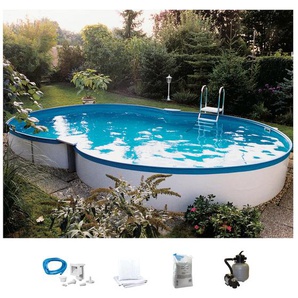 Achtformpool MY POOL BWT Schwimmbecken Gr. B/H/L: Breite 360 cm x Höhe 120 cm x Länge 625 cm, 22000 l, weiß (weiß, blau) Achtformpools BxLxH: 360x625x120 cm