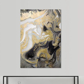 Acrylglasbild QUEENCE Abstrakte Kunst Bilder Gr. B/H/T: 100 cm x 150 cm x 2,4 cm, Acrylglasbild, goldfarben (goldfarben marmoriert) Acrylglasbilder in Marmor-Optik