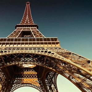 Acrylglasbild QUEENCE Eiffelturm Bilder Gr. B/H/T: 120 cm x 80 cm x 2,4 cm, goldfarben Acrylglasbilder