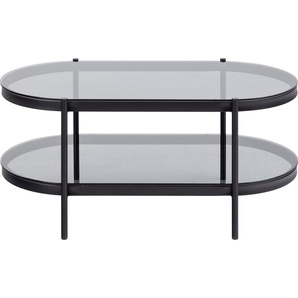 ACTONA GROUP Couchtisch (1-St), tischplatte aus gehärtetem Rauchglas.Oval, 1 Ablage, B: 95 cm