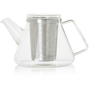 AdHoc Teekanne Fusion, Edelstahl, Transparent, Metall, Glas, 1 l, 12.5 cm, Filtereinsatz, Kaffee & Tee, Kannen, Teekannen