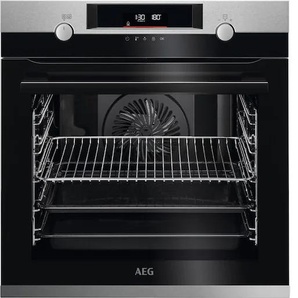 AEG Einbaubackofen BPE55526BM, A+ (A+++-D), grau (edelstahl), B:59,5cm H:59,4cm T:56,7cm, Backöfen, SteamBake - Feuchtigkeitszugabe, Touch, Heißluft, Pizza- & Grillstufe, Topseller