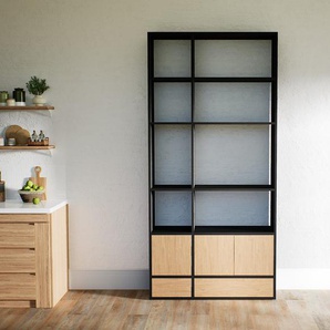 Aktenregal Eiche - Büroregal: Schubladen in Eiche & Türen in Eiche - Hochwertige Materialien - 115 x 232 x 34 cm, konfigurierbar