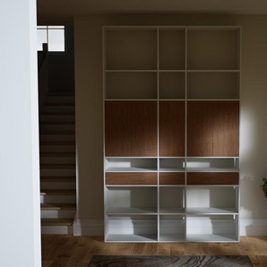 Aktenregal Eiche - Büroregal: Schubladen in Eiche & Türen in Eiche - Hochwertige Materialien - 190 x 290 x 34 cm, konfigurierbar