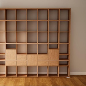 Aktenregal Eiche - Büroregal: Schubladen in Eiche & Türen in Eiche - Hochwertige Materialien - 272 x 234 x 34 cm, konfigurierbar