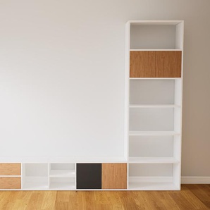 Aktenregal Eiche - Büroregal: Schubladen in Eiche & Türen in Eiche - Hochwertige Materialien - 303 x 232 x 34 cm, konfigurierbar