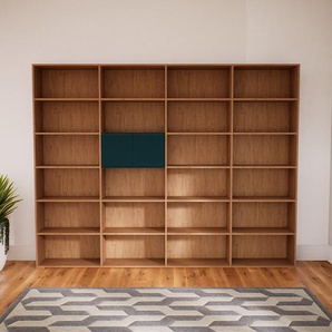 Aktenregal Eiche - Flexibles Büroregal: Türen in Blaugrün - Hochwertige Materialien - 300 x 234 x 34 cm, konfigurierbar