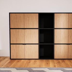 Aktenregal Eiche - Flexibles Büroregal: Türen in Eiche - Hochwertige Materialien - 190 x 117 x 34 cm, konfigurierbar