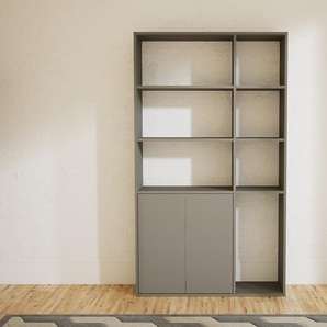 Aktenregal Grau - Flexibles Büroregal: Türen in Grau - Hochwertige Materialien - 115 x 194 x 34 cm, konfigurierbar