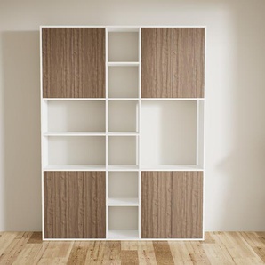 Aktenregal Nussbaum - Flexibles Büroregal: Türen in Nussbaum - Hochwertige Materialien - 190 x 232 x 34 cm, konfigurierbar