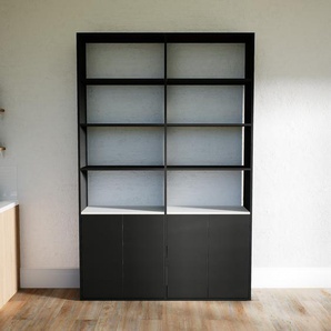 Aktenregal Schwarz - Flexibles Büroregal: Türen in Schwarz - Hochwertige Materialien - 151 x 232 x 34 cm, konfigurierbar