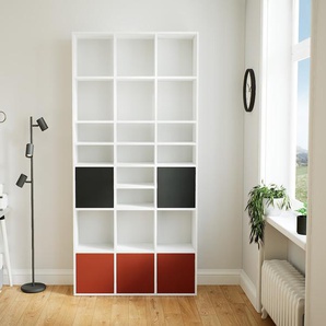 Aktenregal Terrakotta - Flexibles Büroregal: Türen in Terrakotta - Hochwertige Materialien - 118 x 232 x 34 cm, konfigurierbar