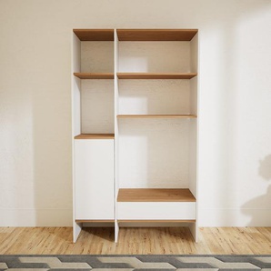 Aktenregal Weiß - Büroregal: Schubladen in Weiß & Türen in Weiß - Hochwertige Materialien - 115 x 194 x 47 cm, konfigurierbar