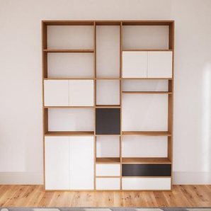 Aktenregal Weiß - Büroregal: Schubladen in Weiß & Türen in Weiß - Hochwertige Materialien - 190 x 232 x 34 cm, konfigurierbar