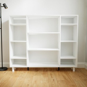 Aktenregal Weiß - Flexibles Büroregal: Hochwertige Qualität, einzigartiges Design - 154 x 129 x 34 cm, konfigurierbar